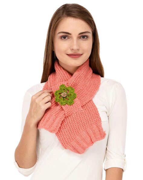 Knitted Muffler with Floral Applique Price in India
