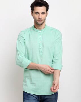 cross court Shirt Kurta with Mandarin Collar-picture-35