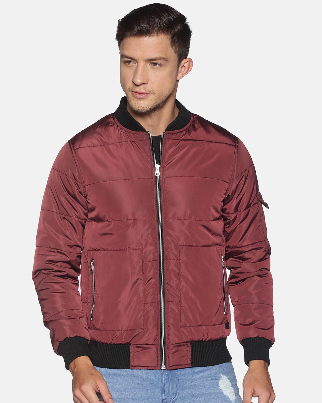 Classic Pulse Bomber Jacket Wine – The Alpha Male India