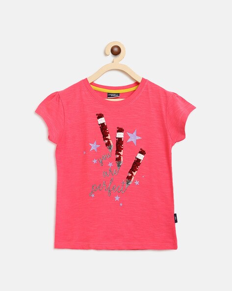 Buy Pink Tops & Tunics for Girls by LI'L TOMATOES Online