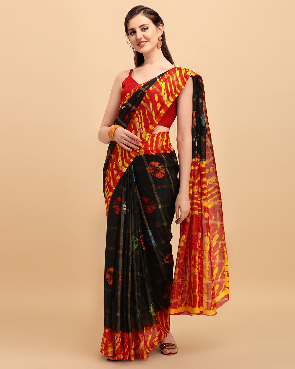 Buy Black Sarees for Women by Ethnic Junction Online