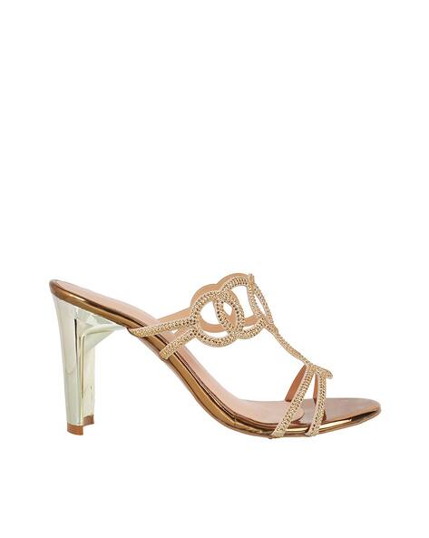 Buy Rose Gold Heeled Sandals for Women 