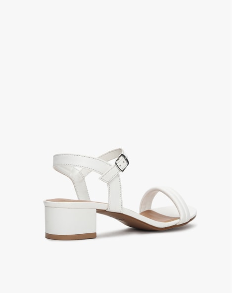 Small white best sale block heels