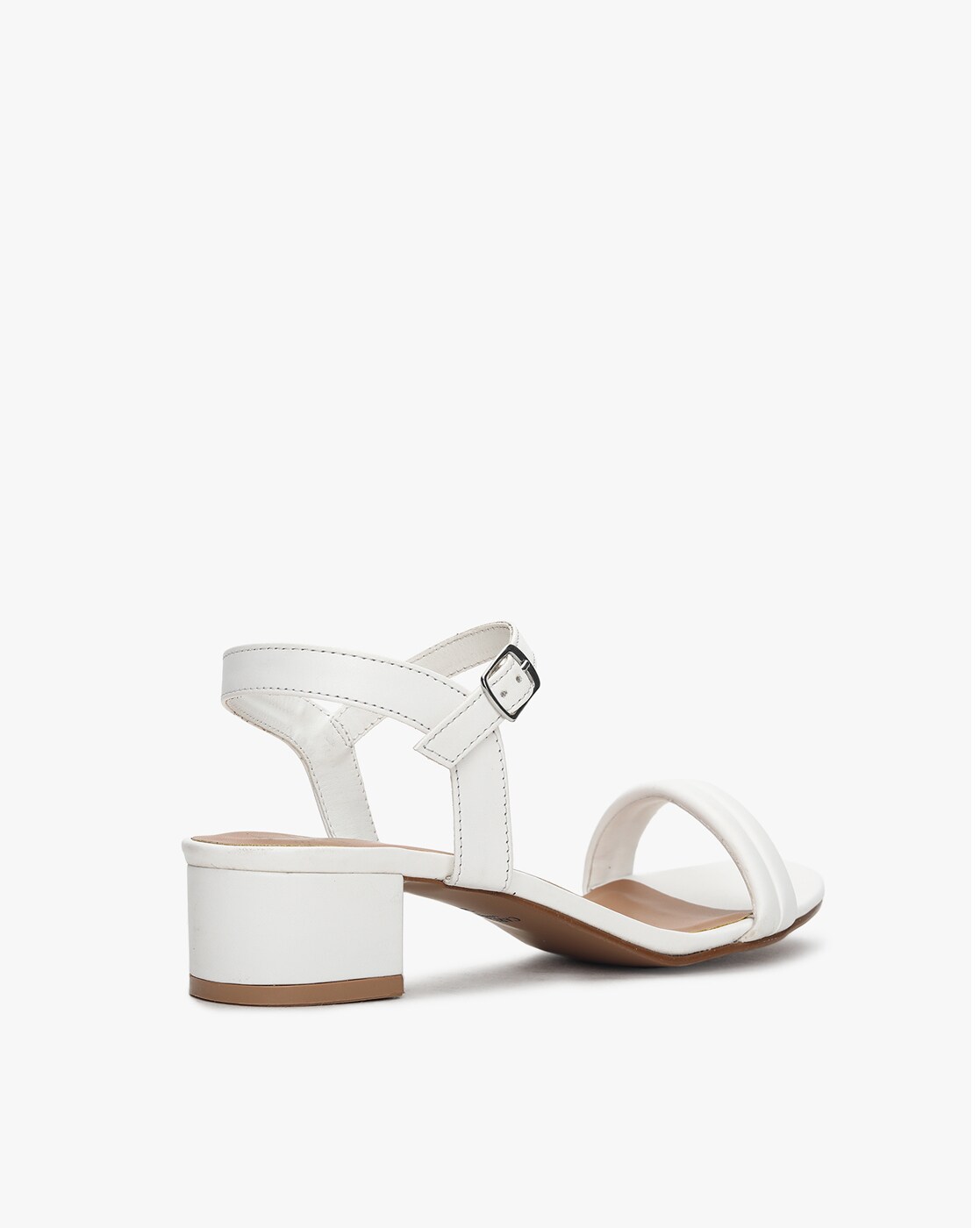 White short block online heels