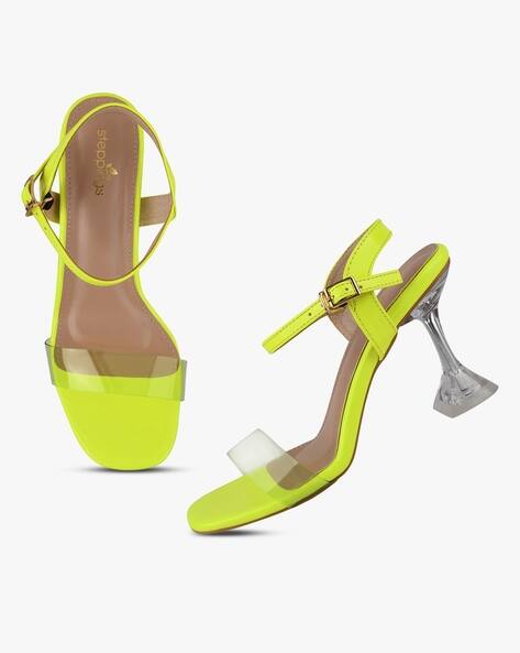 neon mid heels