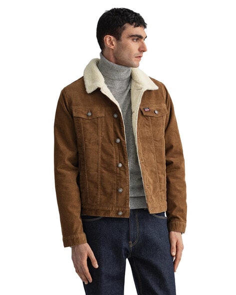 Men's Street Style Brown Shearling Leather Jacket | Leather jacket, Leather jackets  online, Casual jacket