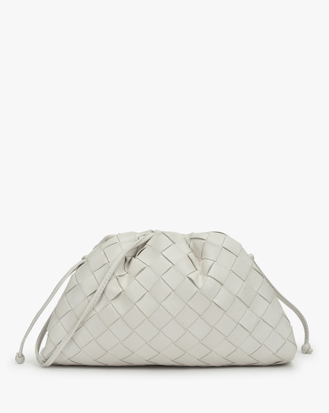 Shop Bottega Veneta The Pouch Metallic Leather Clutch