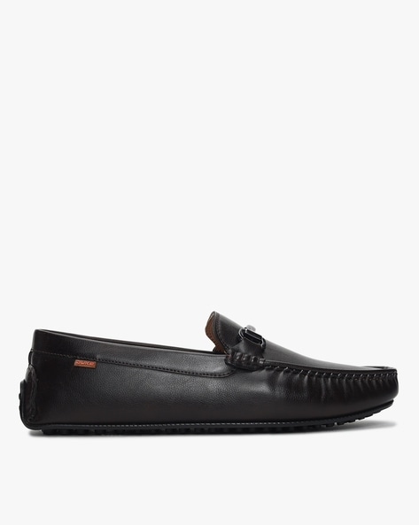 Square-Toe Horsebit Loafers