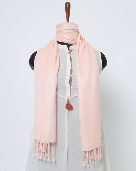 Ribbed Scarf with Fringes Price in India