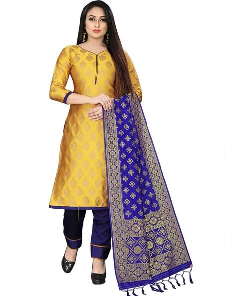 Buy Yellow Dress Material for Women by EKTA TEXTILES Online | Ajio.com