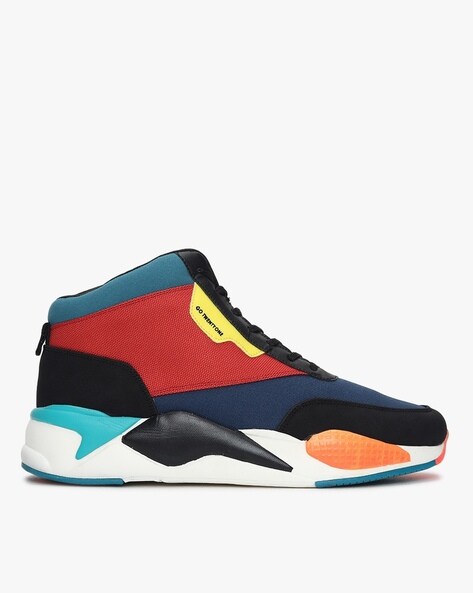 go21 colourblock lace up sneakers with perforations