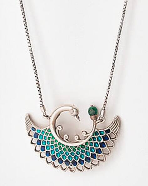 925 Silver Enamel Pendant Necklace