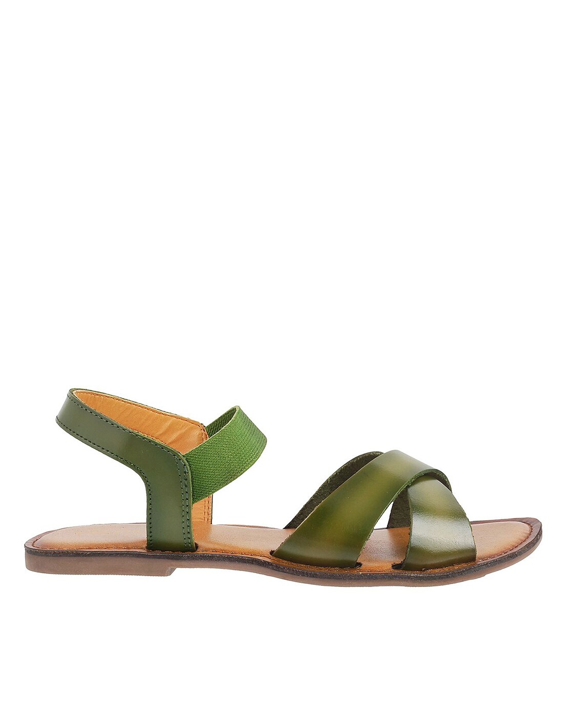 Green discount cross sandals