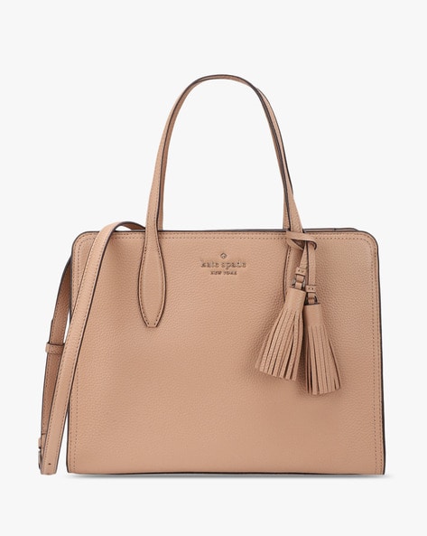 Buy KATE SPADE Rowe Leather Satchel | Beige Color Women | AJIO LUXE