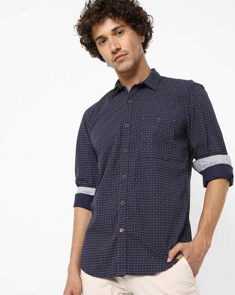 Buy Navy Blue Shirts for Men by JOHN 