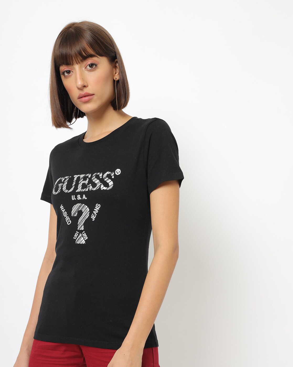 All black guess shirt best sale