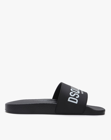 Buy Dsquared2 Brand Print Sliders Black Color Men AJIO LUXE