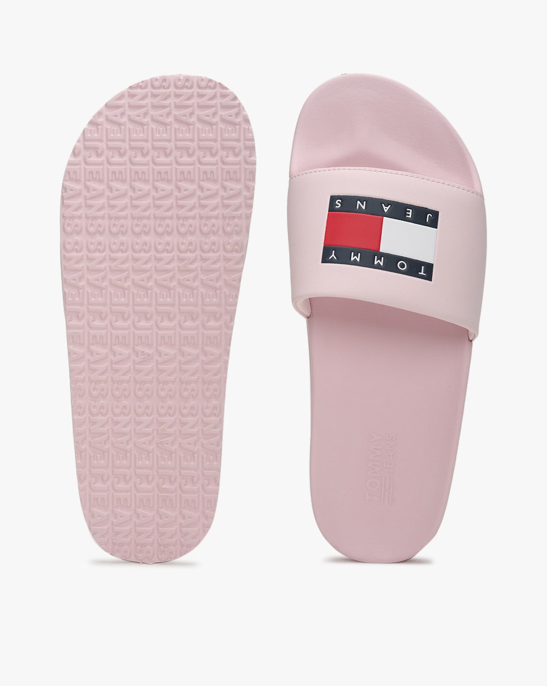 Tommy hilfiger pale pink discount mirror sparkle beach slide sandals