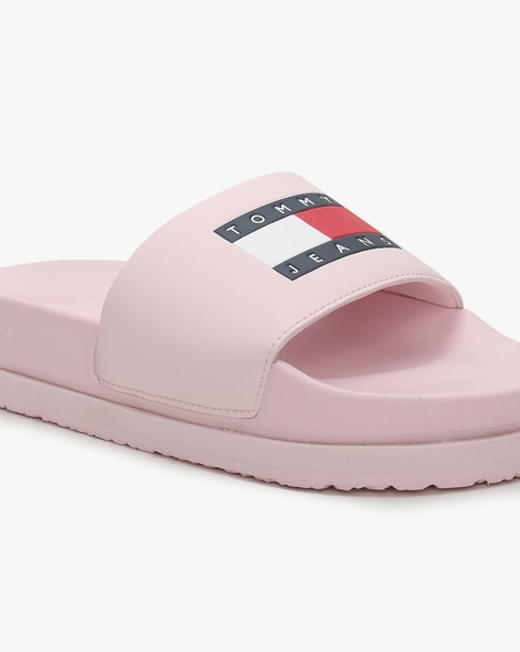 Tommy hilfiger slides discount pink