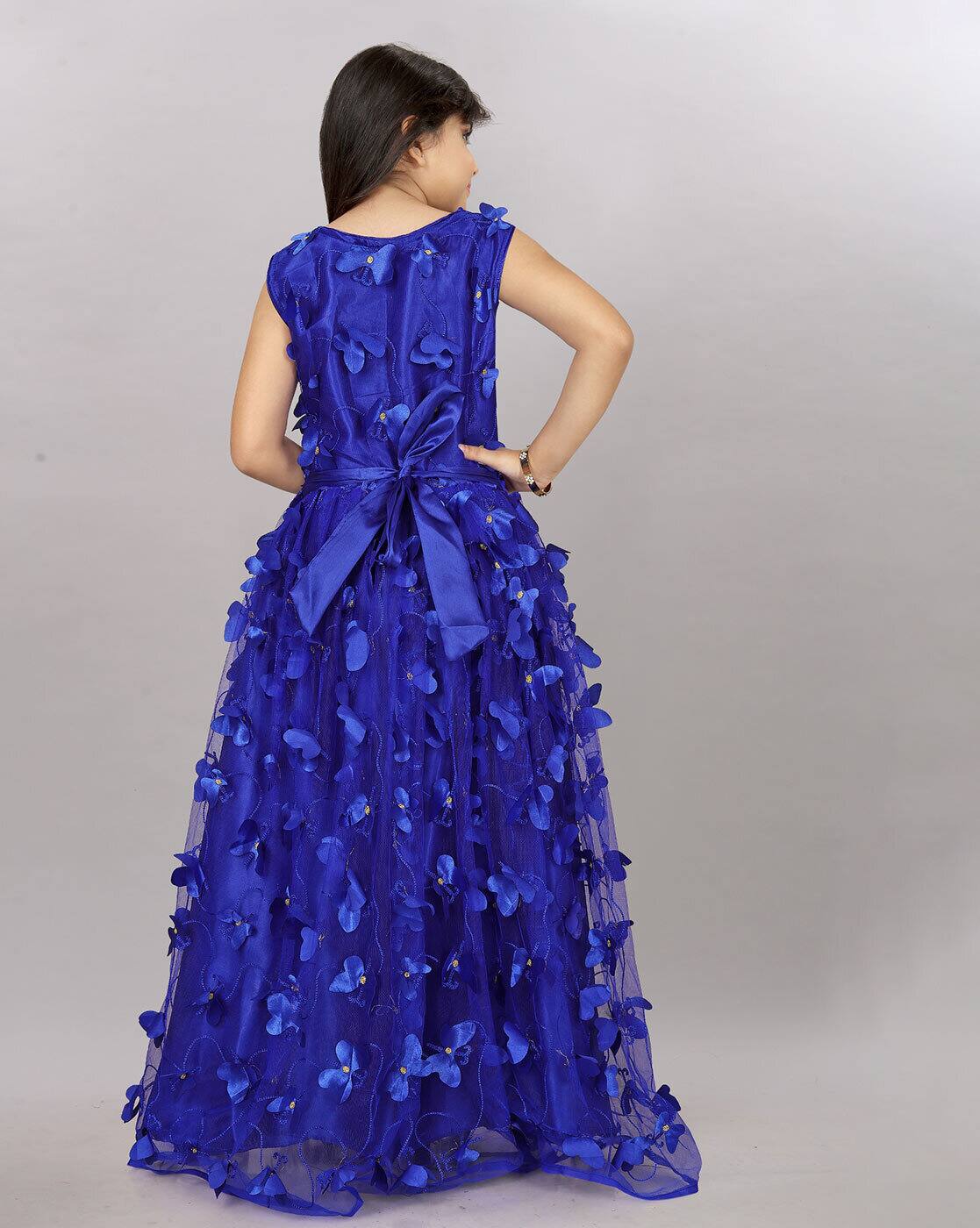 blue colour long frocks