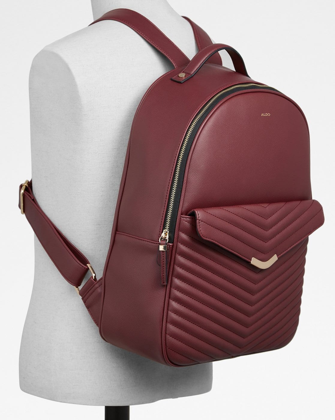 Maroon Back Pack Aldo Plain Maroon Ladies PU Leather Backpack, Bag