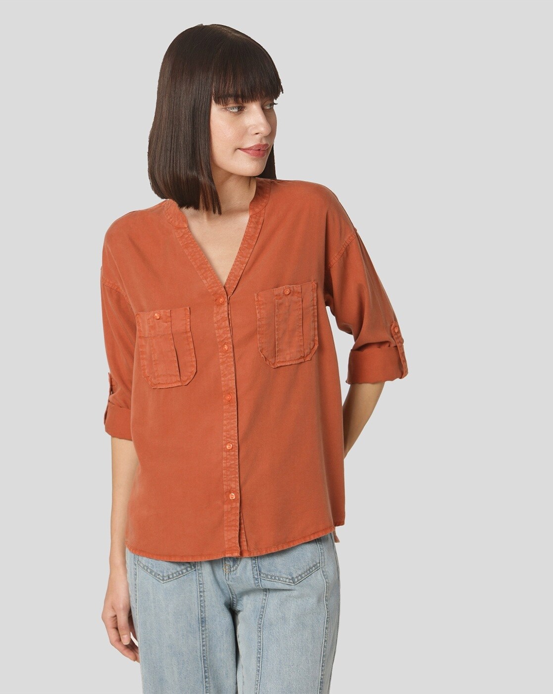Buy Brown Shirts, & Tunic Women by Vero Moda Online |