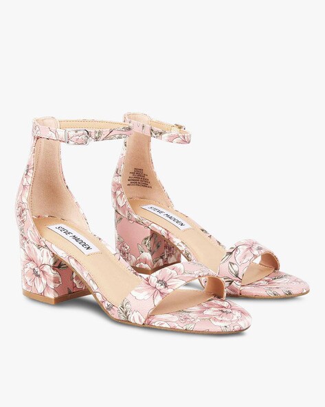 Pink floral block clearance heels