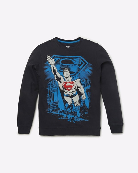 Yb Dnmx Superman Print Crew-Neck Sweatshirt