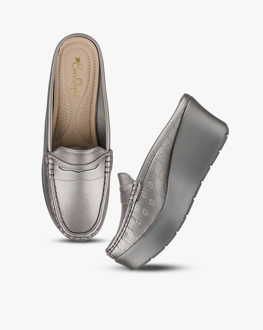 silver heeled loafers