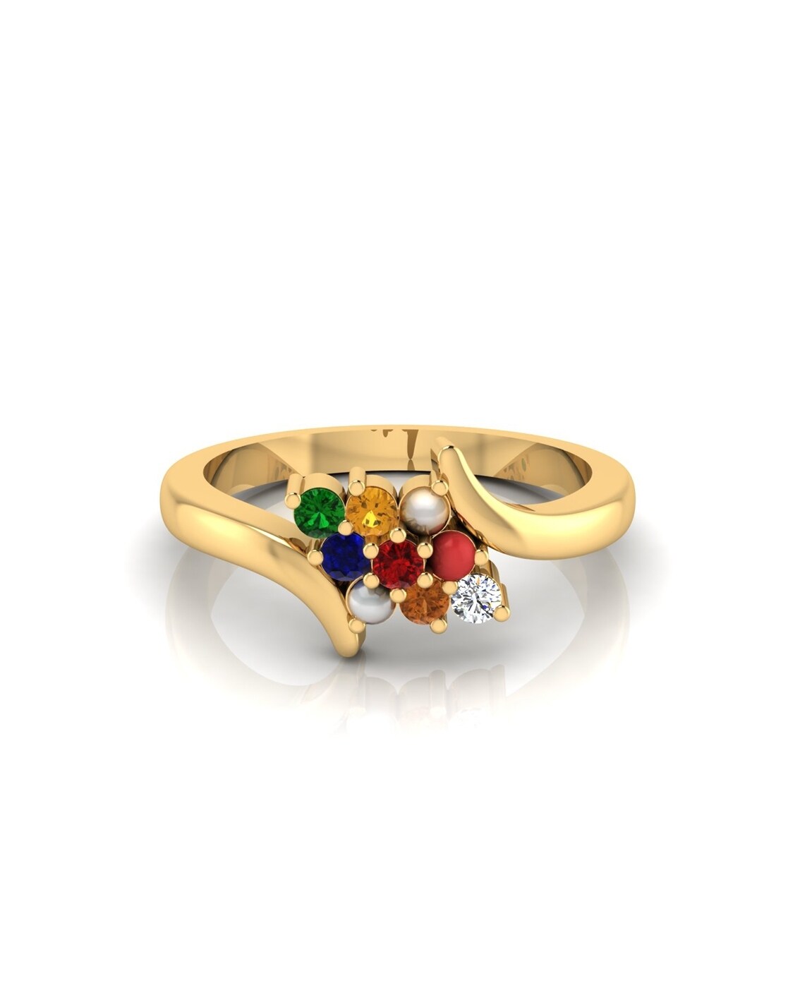 Gold Navaratna Ring 22 Karat – aabhushan Jewelers