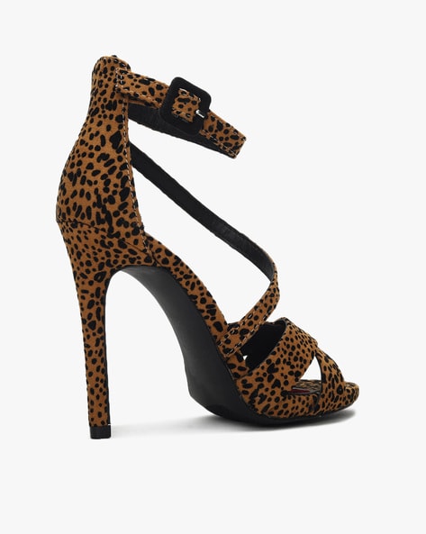 Leopard ankle strap discount sandals