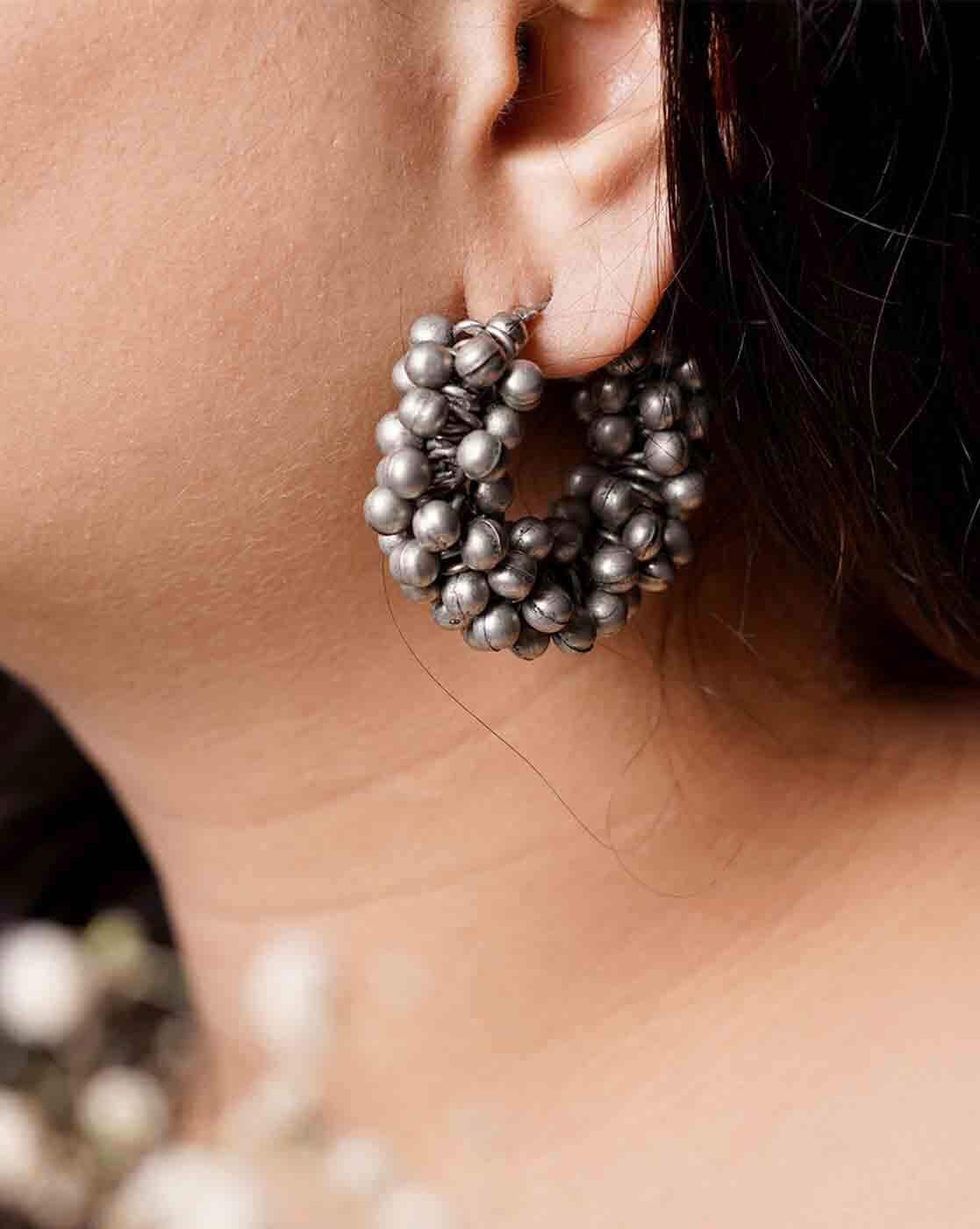 Buy Teejh Sneha Square Motif Ghungroo Oxidized Dangler Earrings Online At  Best Price  Tata CLiQ