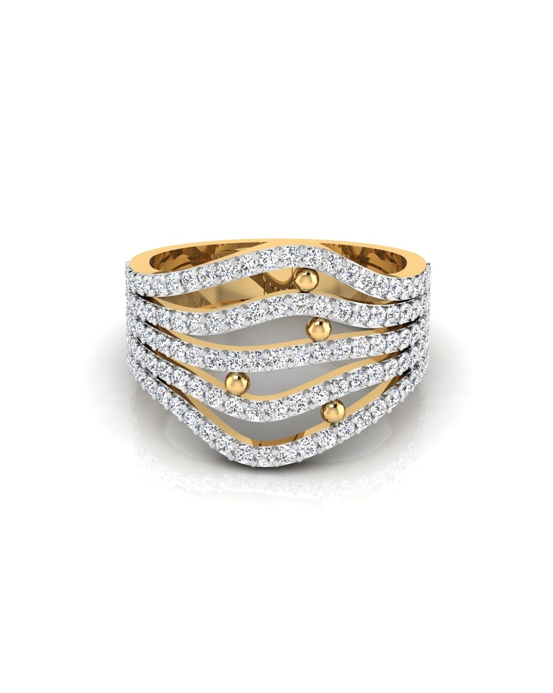 Diamond Feather Ring 1/8 ct tw Round-cut 10K Yellow Gold | Kay