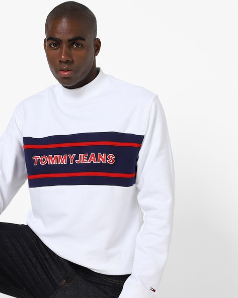 Tommy hilfiger white sweatshirt on sale mens