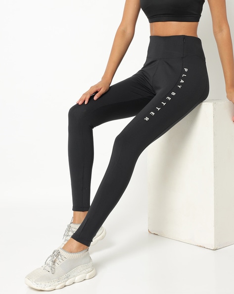 Buy Jet Black Leggings for Women by PERFORMAX Online