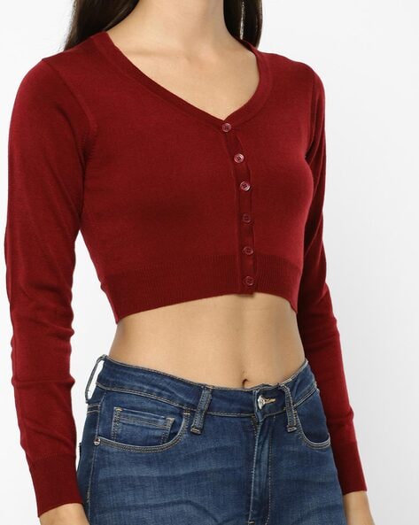 Buy Maroon Sweaters Cardigans for Women by MONTE CARLO Online