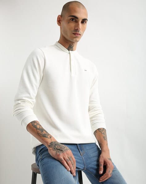 Waffle-Knit Slim Fit Henley T-shirt