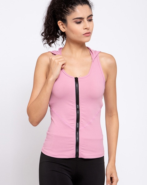 Pink hotsell sleeveless hoodie