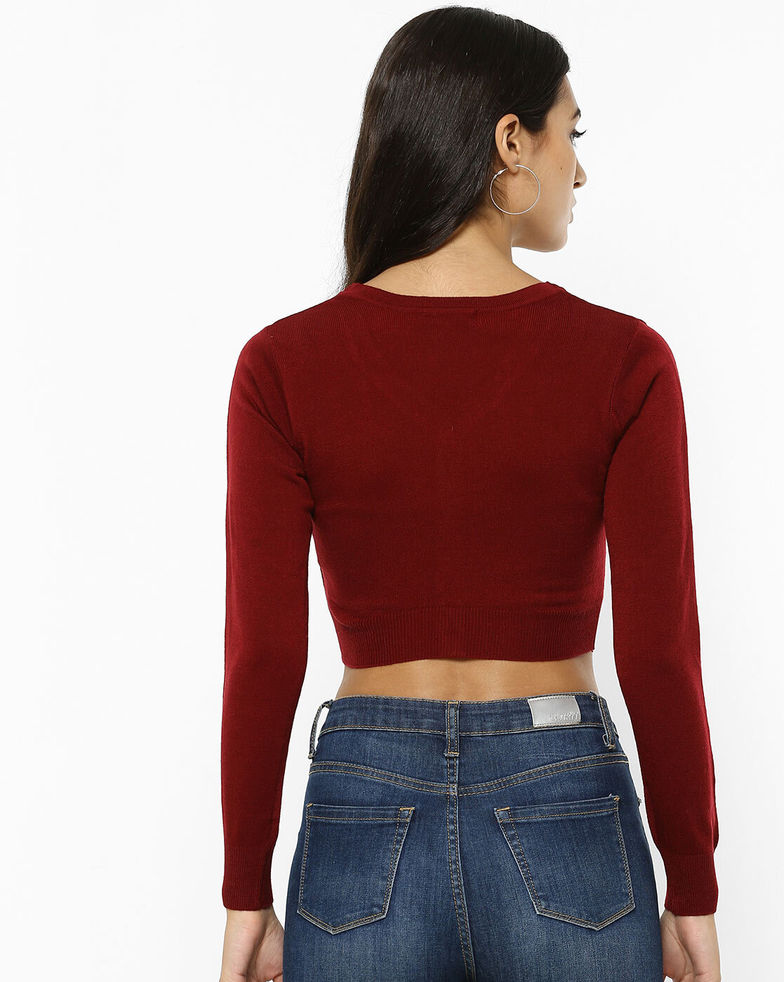 Cropped hotsell maroon sweater