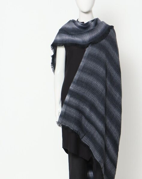 Striped Stole with Fringed Border Price in India