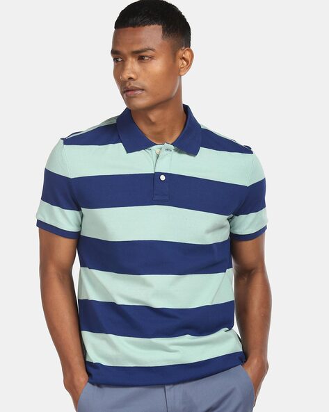 Rugby Striped Polo T shirt