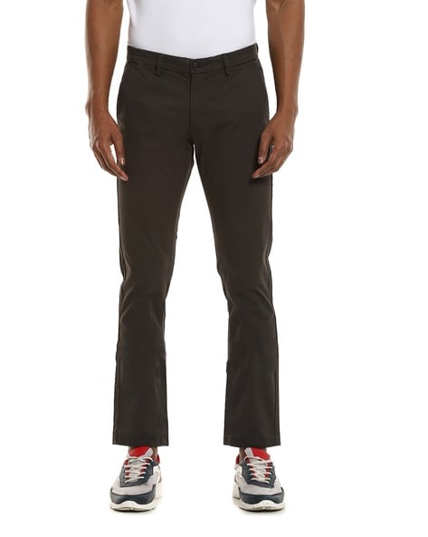 Buy ARROW SPORT Solid Cotton Poly Spandex Slim Fit Men's Casual Trousers |  Shoppers Stop