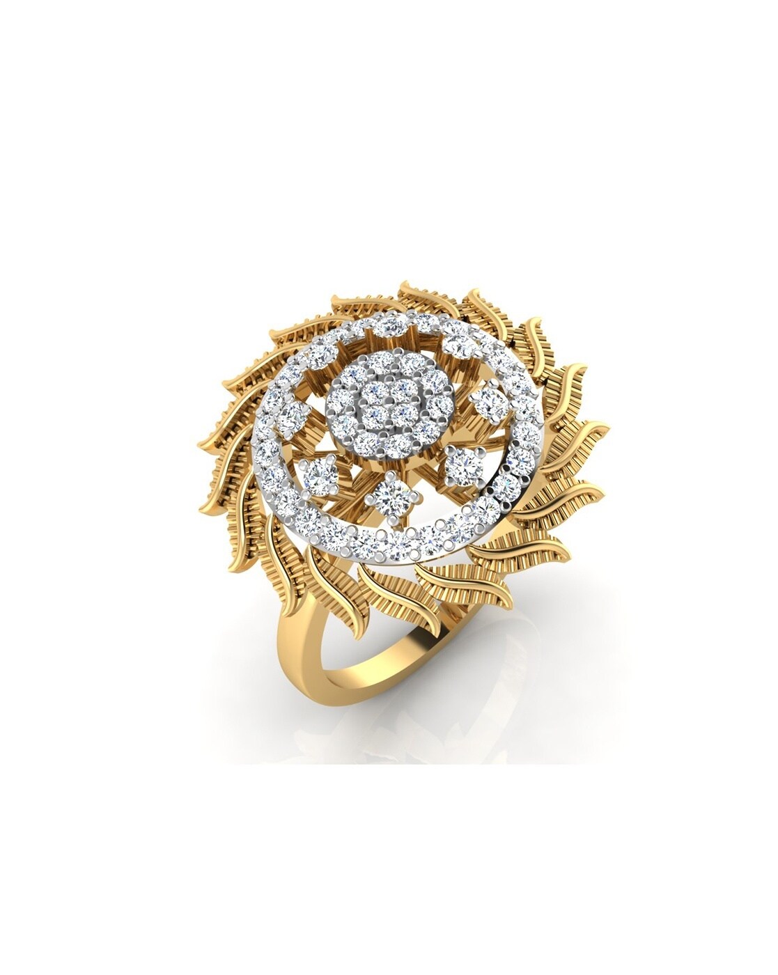 12 Carat Diamond LHuge Cocktail Ring Custom Made Floral Motif 14k White Gold  | eBay