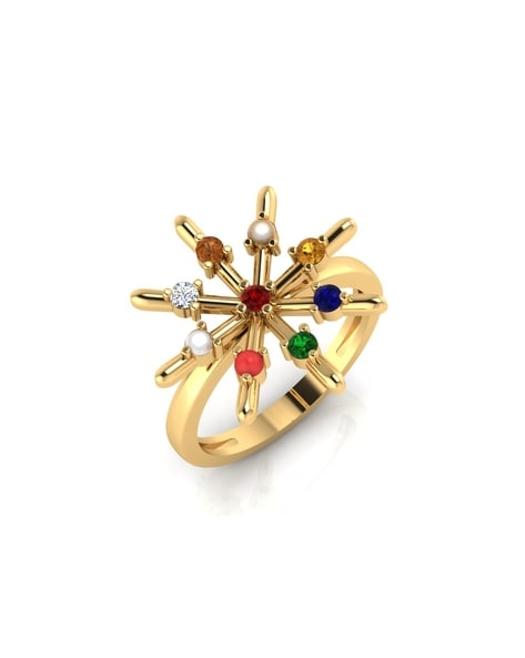 Heritage Precious Navratna 22 KT Gold Finger Ring — KO Jewellery