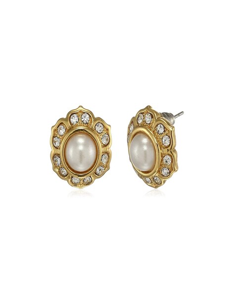9ct Yellow Gold Mabe Pearl Stud Earrings With Rope Edging  Sale from  Personal Jewellery Service UK