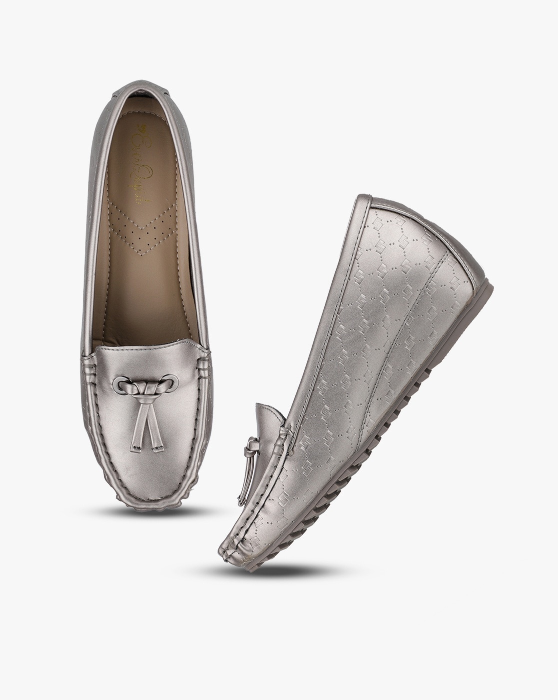 silver heeled loafers