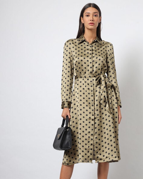 polka dot shirt dress womens