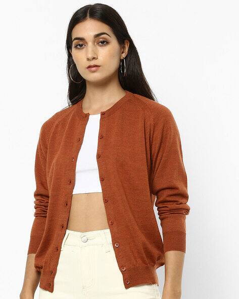rust womens cardigan