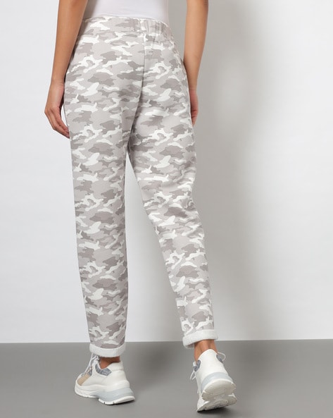 The Dry State Women Green Camouflage Printed HighRise Easy Wash Cropped  Joggers Trousers