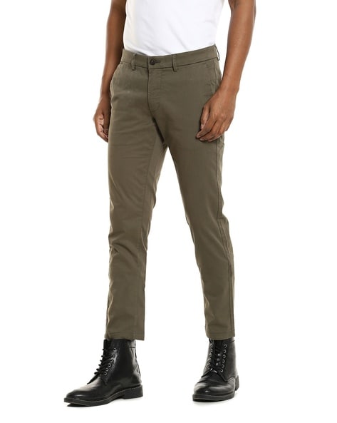 Buy Arrow Sport Olive Cotton Slim Fit Chinos for Mens Online  Tata CLiQ